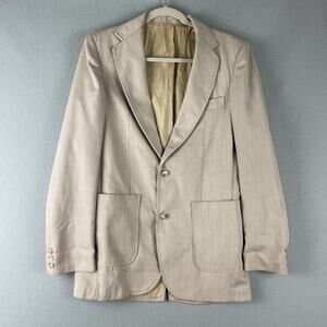 Vintage Angels Flight Blazer Jacket Mens 36R Beige 70s Tobias Kotzin USA Retro
